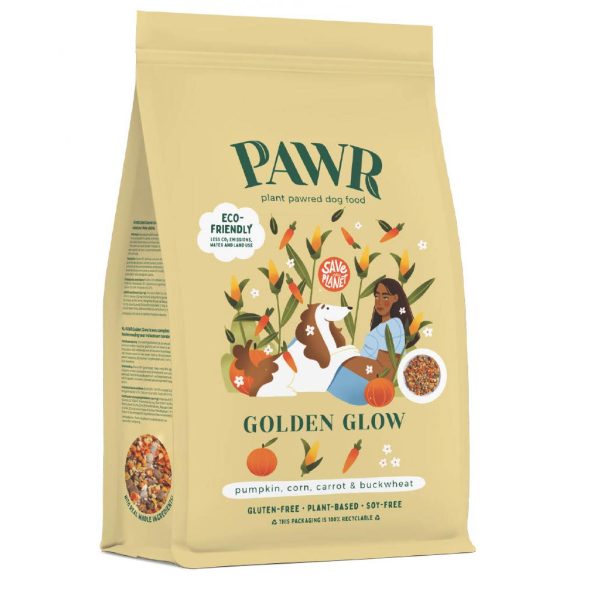 PAWR Golden GLow Vegetarisch, Graanvrij en Plantaardig Hondenvoer voor Glanzende Vacht