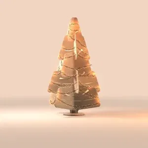 Jingle Tree duurzame design kerstboom van vilt met lichtjes, in maat large, kleur beige