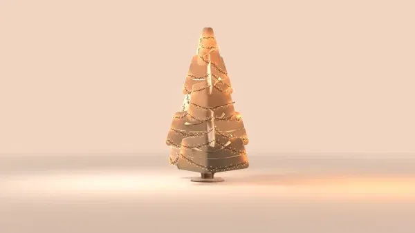 Jingle Tree duurzame design kerstboom van vilt met lichtjes, in maat large, kleur beige