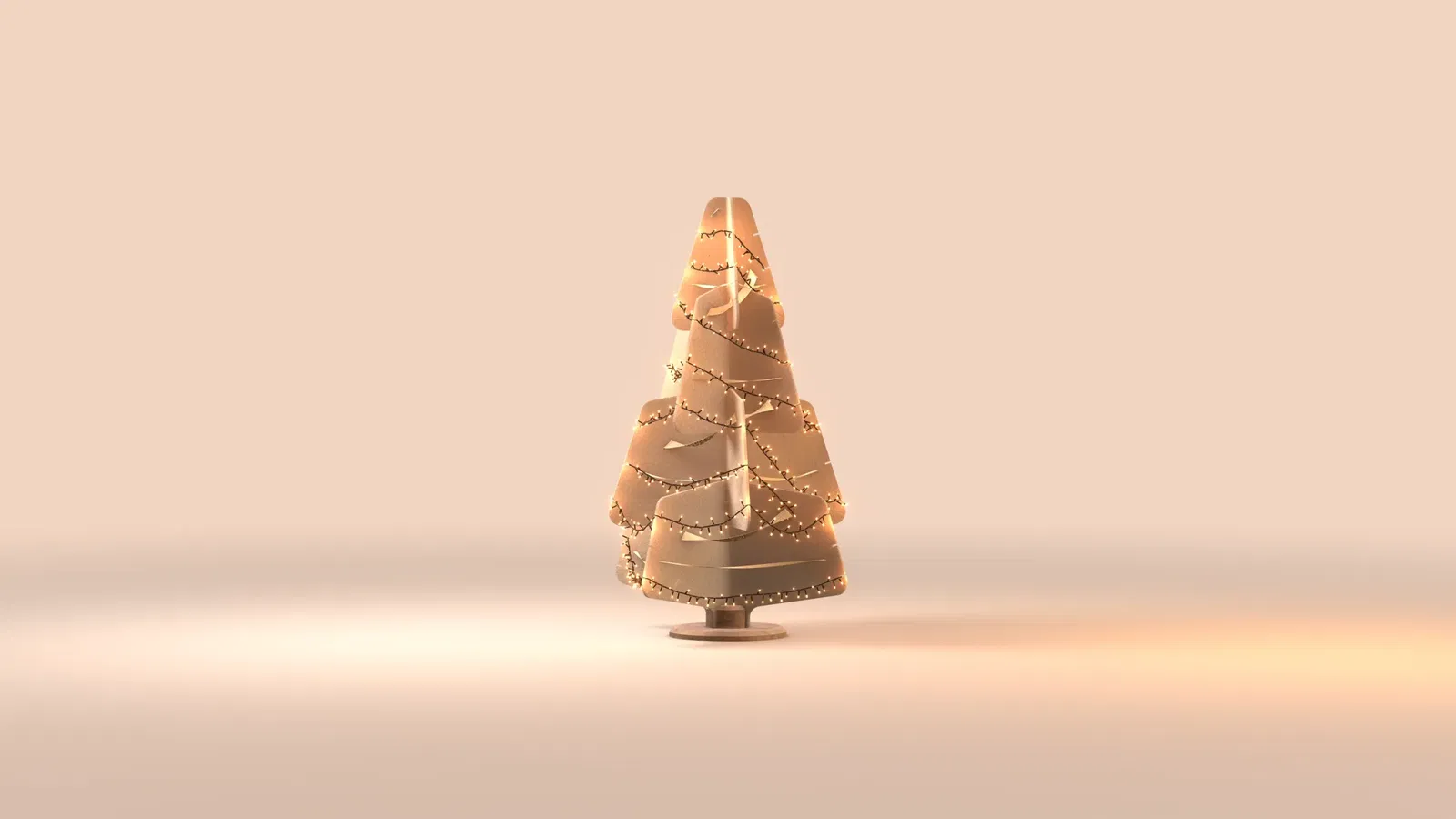 Jingle Tree duurzame design kerstboom van vilt met lichtjes, in maat medium, kleur beige