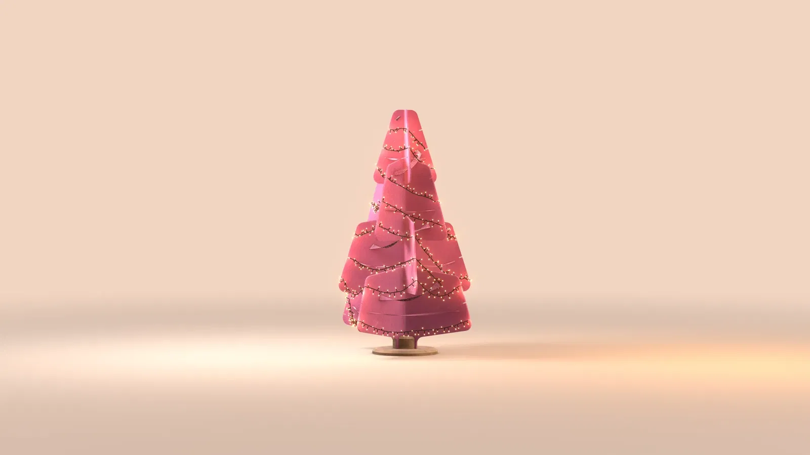 Jingle Tree duurzame design kerstboom van vilt met lichtjes, in maat medium, kleur fuchsia