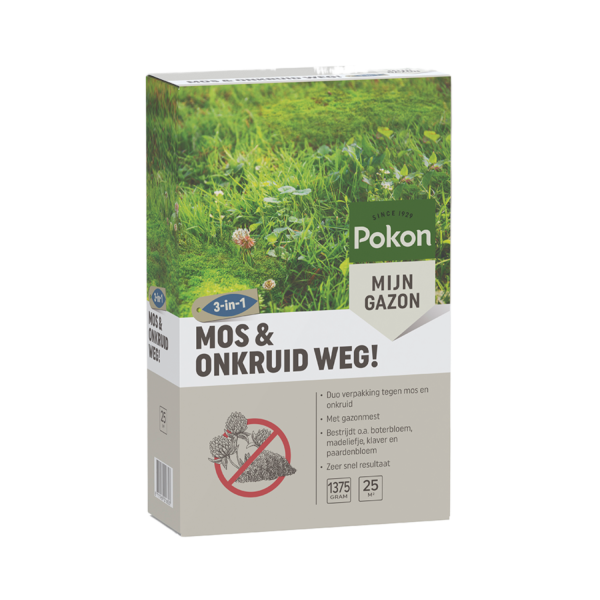 Pokon Mos en Onkruid Weg! 3-in-1 voor 25m²