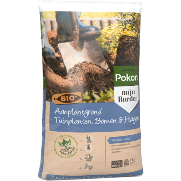 Pokon Bio Aanplantgrond Tuinplanten, Bomen & Hagen Turfvrij 30L
