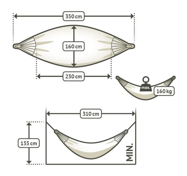La Siesta Hangmat -Modesta Lagoon - Organisch Katoen Double Size  Hangmat - Afbeelding 3
