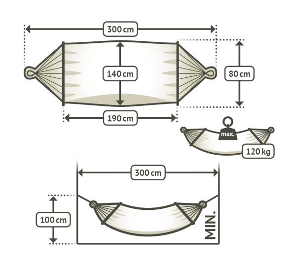 La Siesta Hangmat -Alisio Sea Salt - Weather-Resistant Single SizeSpreader Bar - Afbeelding 2