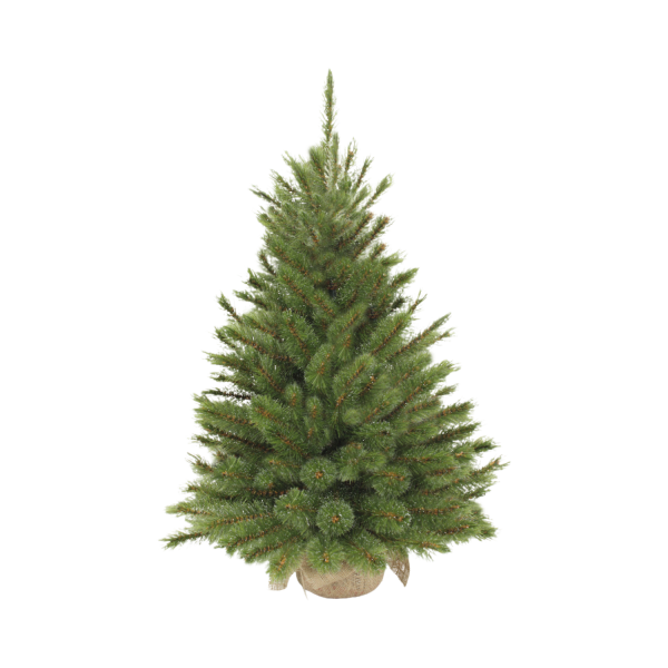 Forest frosted kerstboom w burlap groen TIPS 106 - h90xd62cm