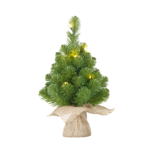 Norton kerstboom w burlap led werkt op batterijen groen 10L TIPS 40 - h45xd20cm