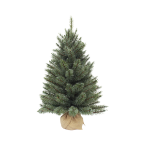 Forest frosted pine kerstboom met burlap newgrowth blue TIPS 61 - h45xd36cm