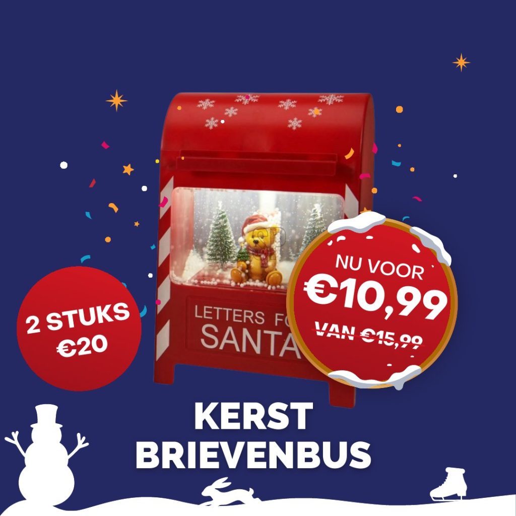 Kerstaanbieding: Kerstbrievenbus, nu voor €10,99 (van €15,99), 2 stuks €20