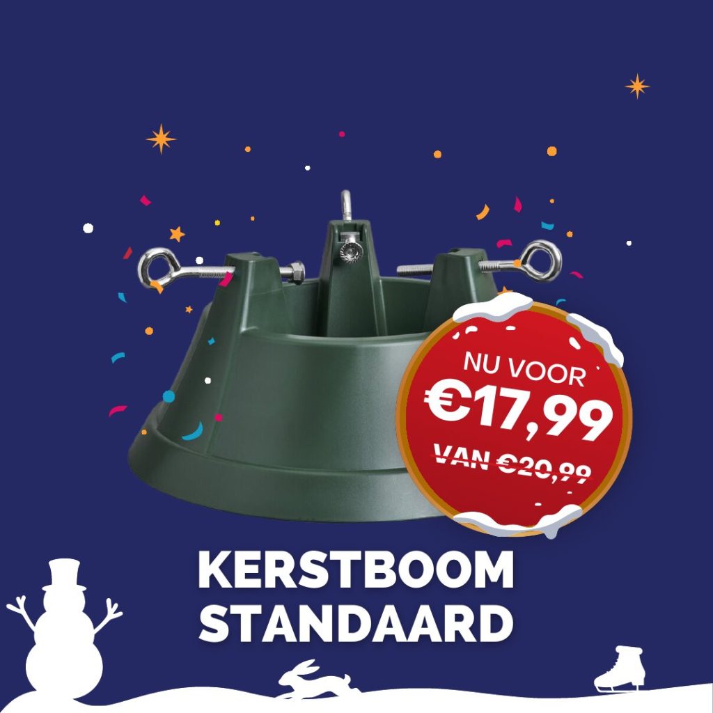Kerstaanbieding: Kerstboomstandaard, nu voor €17,99 (van €20,99)