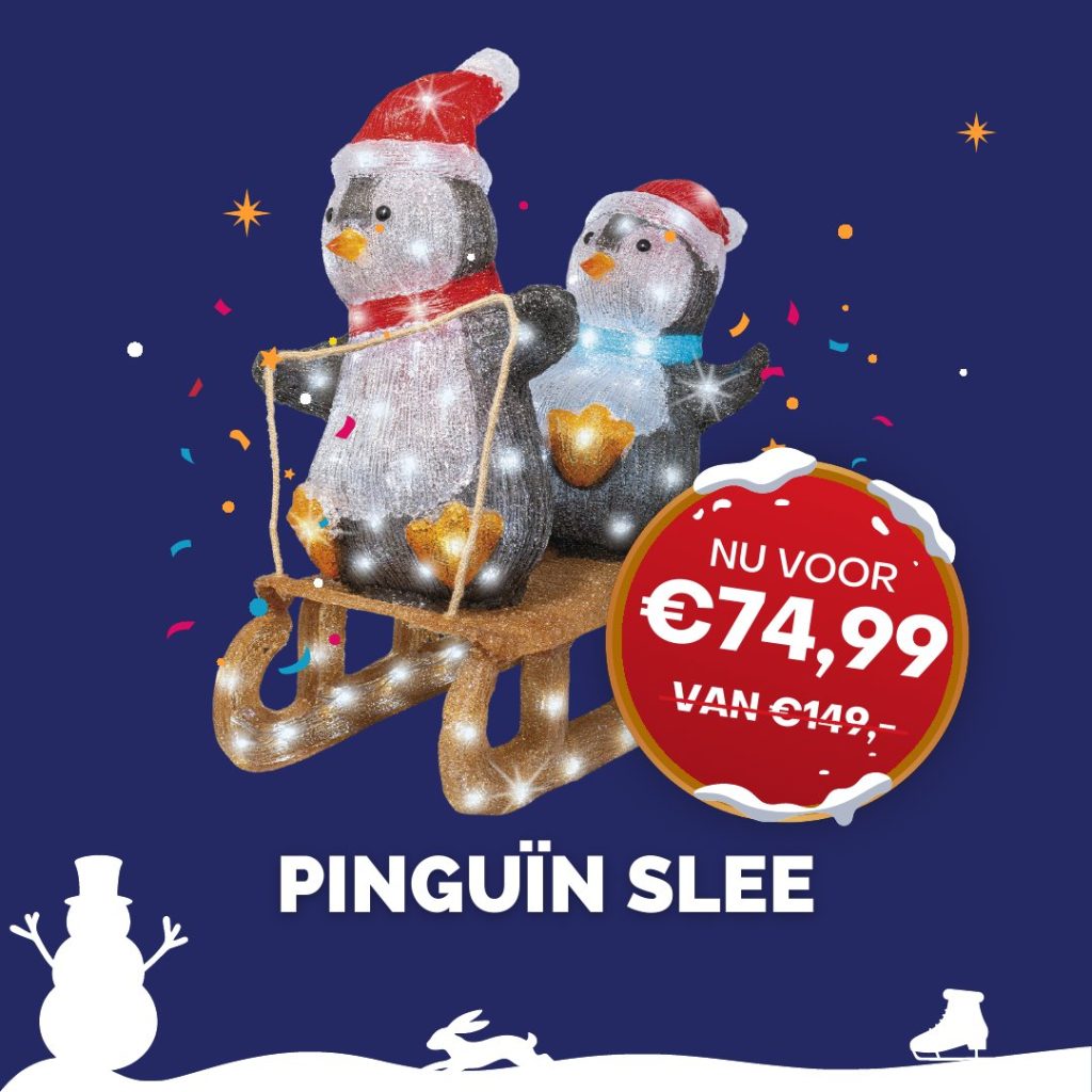 Kerstaanbieding: Pinguïn slee, nu voor €74,99 (van €149)