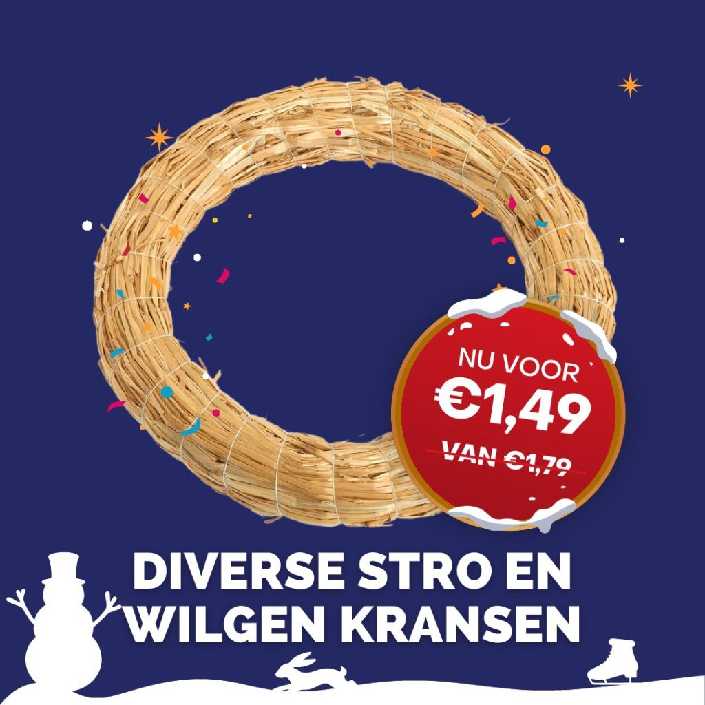 Kerstaanbieding: Diverse stro en wilgen kransen, nu voor €1,49 (van €1,79)