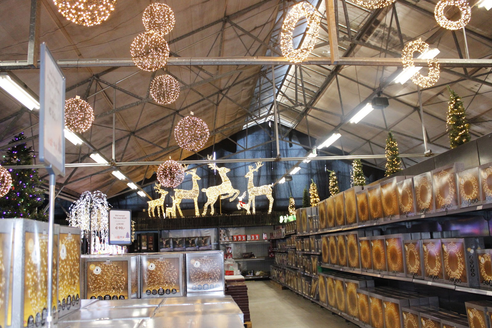 Kerstverlichting met lichtbollen en rendieren bij Steck Utrecht