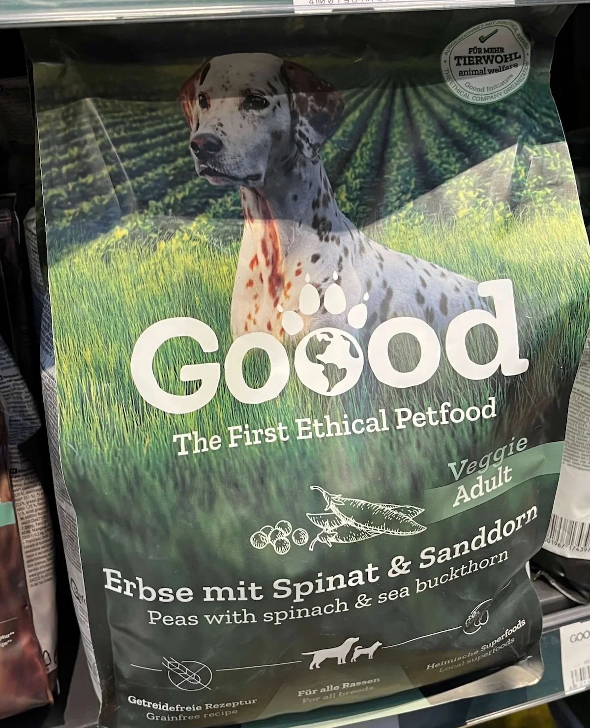 Zak Goood hondenvoer in het schap bij Steck